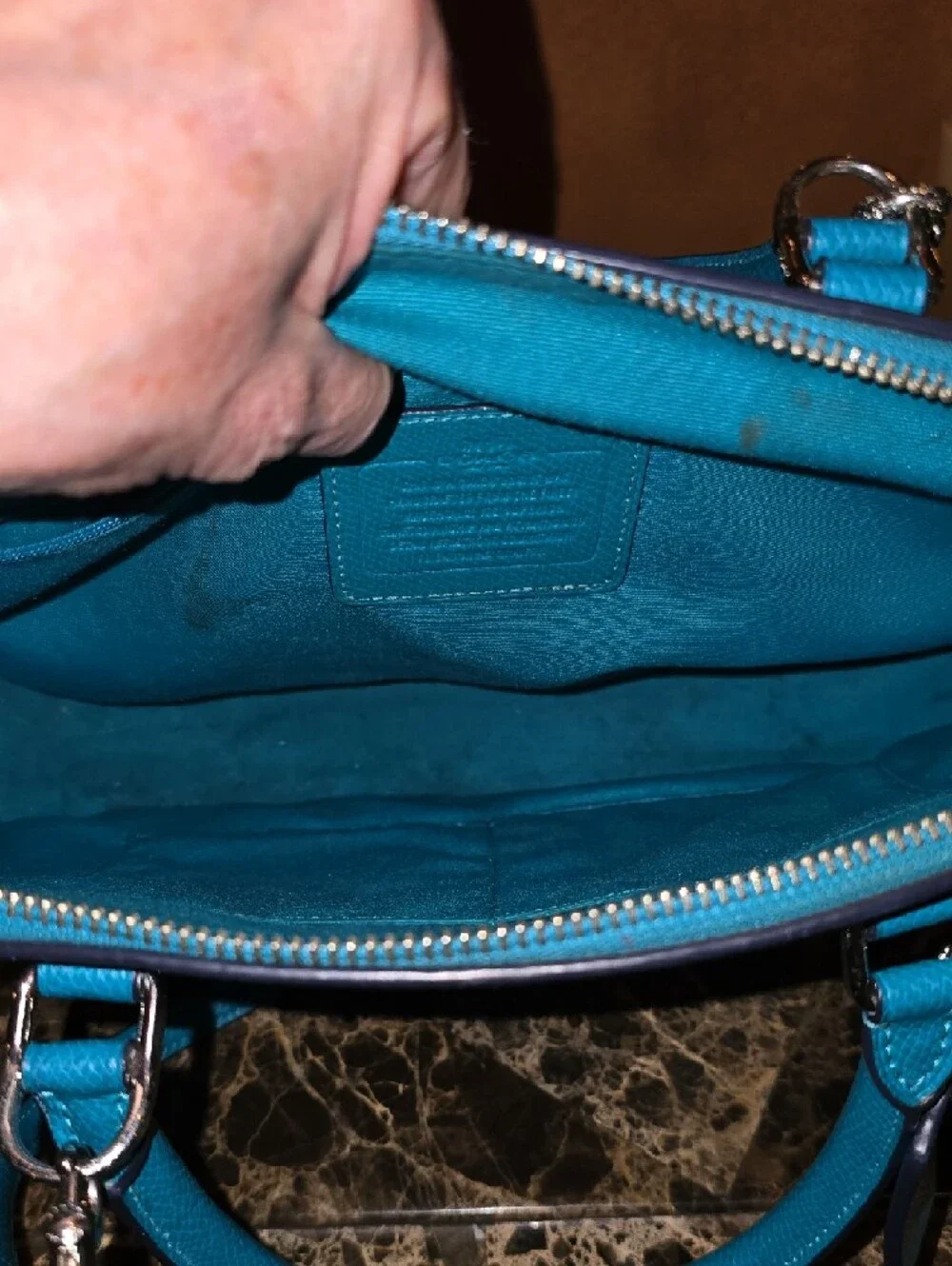 Coach Turquoise Dome Satchel - Structured Leather Handbag